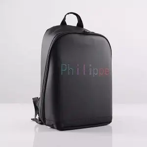 ISO BSCI LVMH factory clear travel smell proof backpack waterproof shoulder strap smart led backpack with led screen backpack