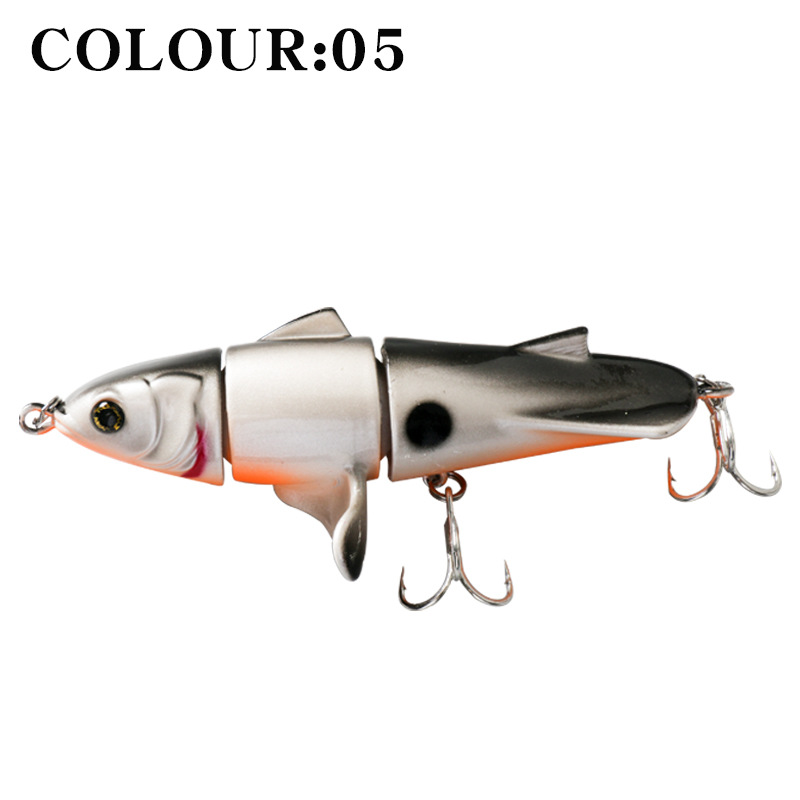 New 3-section propeller surface tractor hard bait 11cm/24g floating pencil plastic Road Runner bionic lure