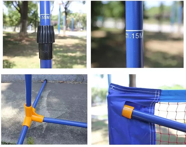 Foldable Height Adjustable tennis Net Set Equipment with Poles Stand and Carry Bag Outdoor Garden Beach Sports