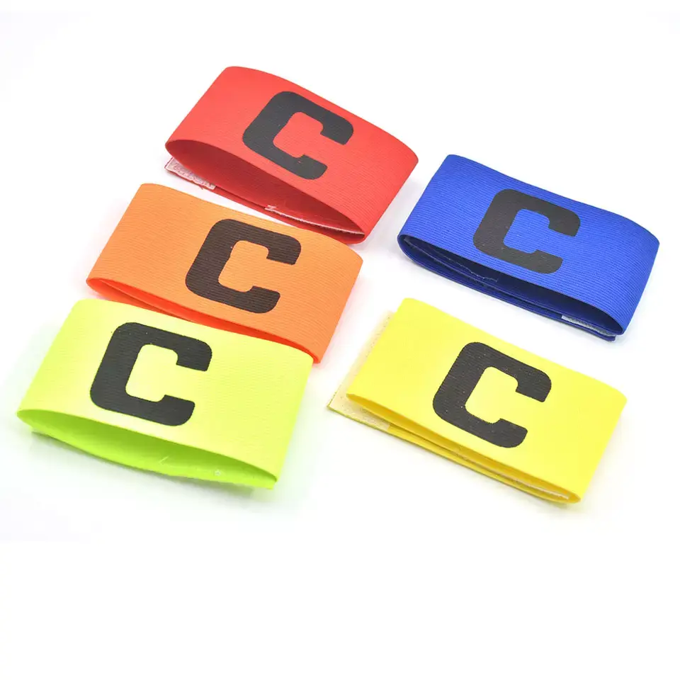 customized personalised armband high quality nylon multi-color football C captain soccer band