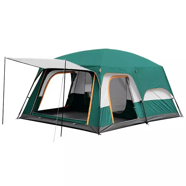 2 Rooms 1 Living Room Waterproof Extra Large Space 8 To 12 Persons Portable Family Outdoor Camping Tent Featured Image