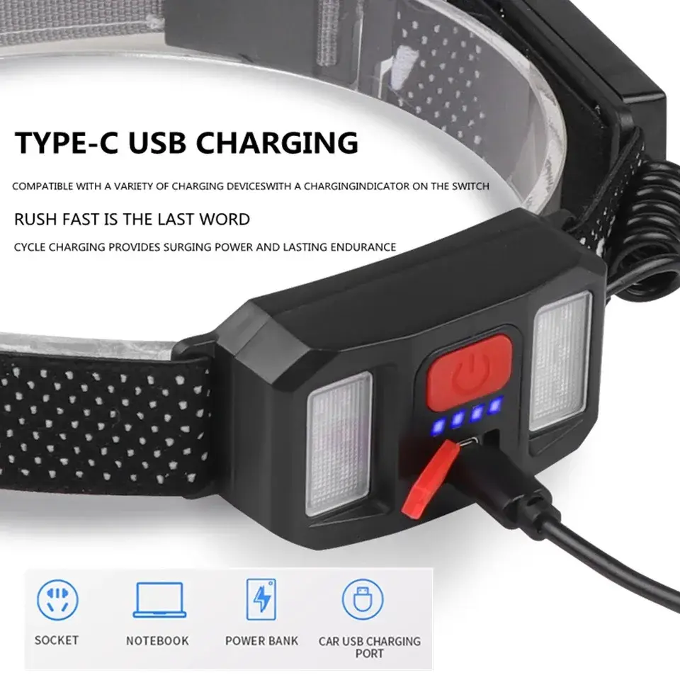 USB charging night fishing running headlights