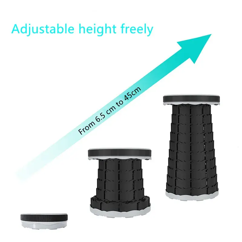 Portable foldable retractable seat camping chair