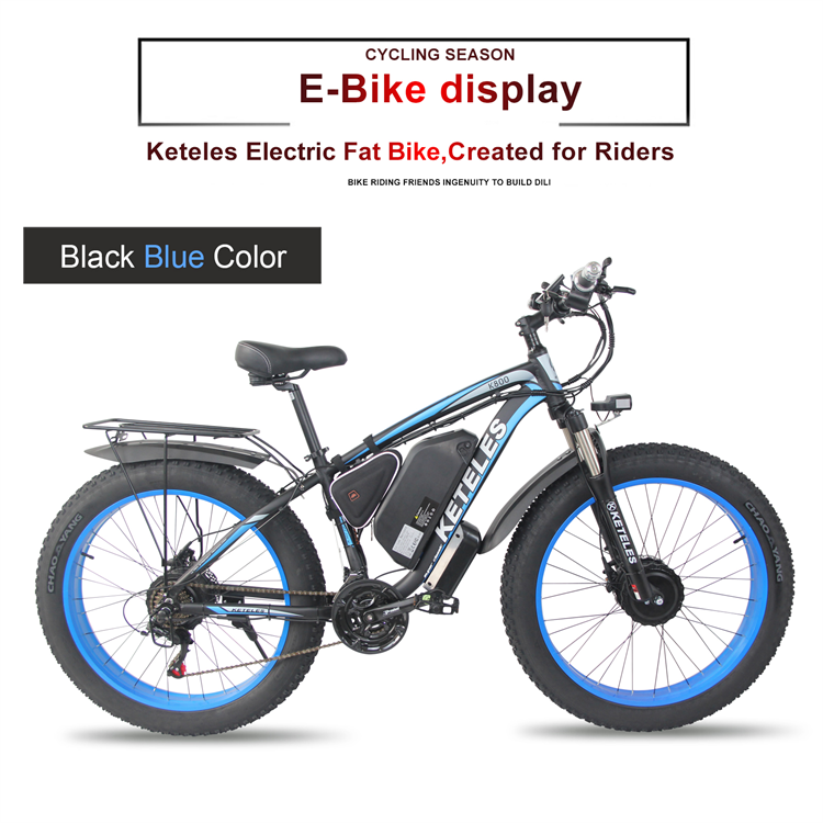 K800 Double Motor 2 Wheel Drive 2000W Powerful Motor 17.5AH Lithium Battery Electric Bicycle 26×4.0 inch Fat Tire E-Bike