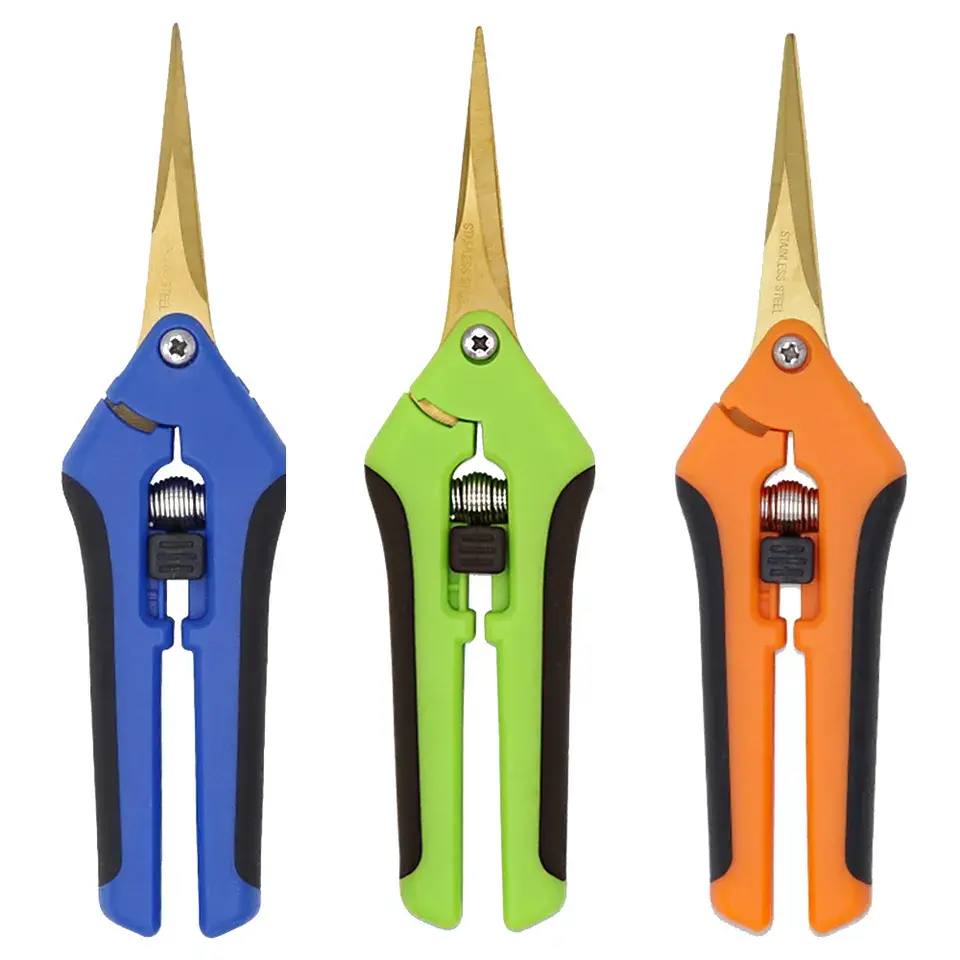 Factory Professional Stainless Pruning Shear Fruit Trimmer Plant Trimming Titanium Pruning Shear Garden Pruning Shears Pruner