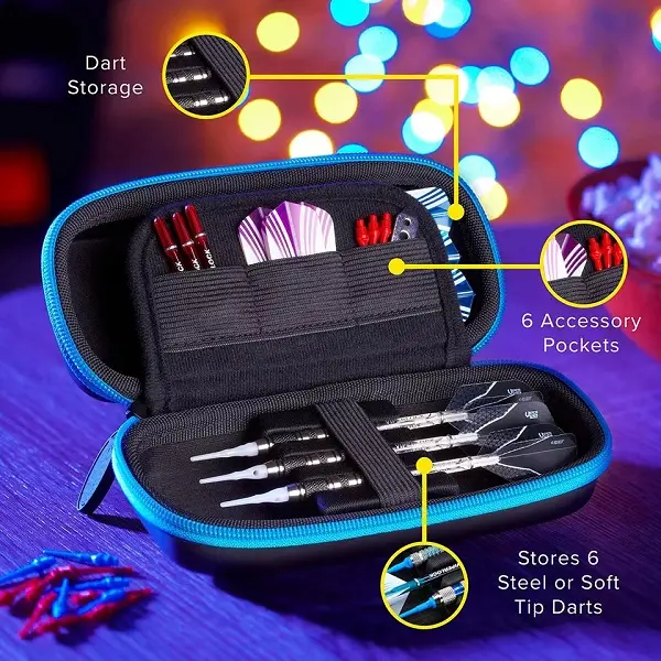 Custom Wallet Holder Bag Darts Flights Tips Shafts Hard Eva Carry Storage Dart Case