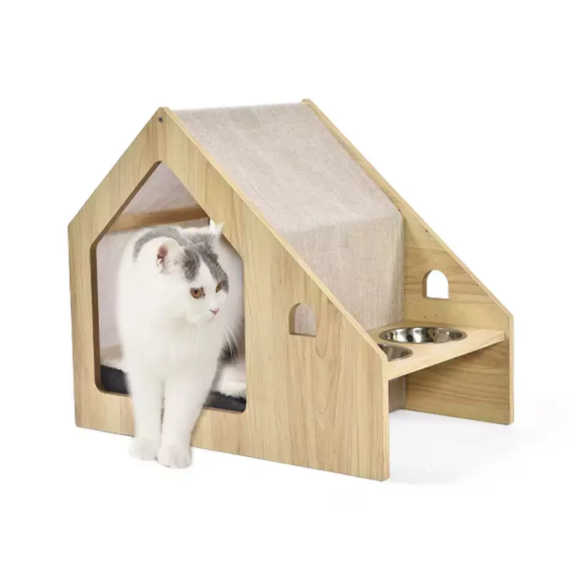  Small pet furniture style dog kennel wood pet cat house Featured Image