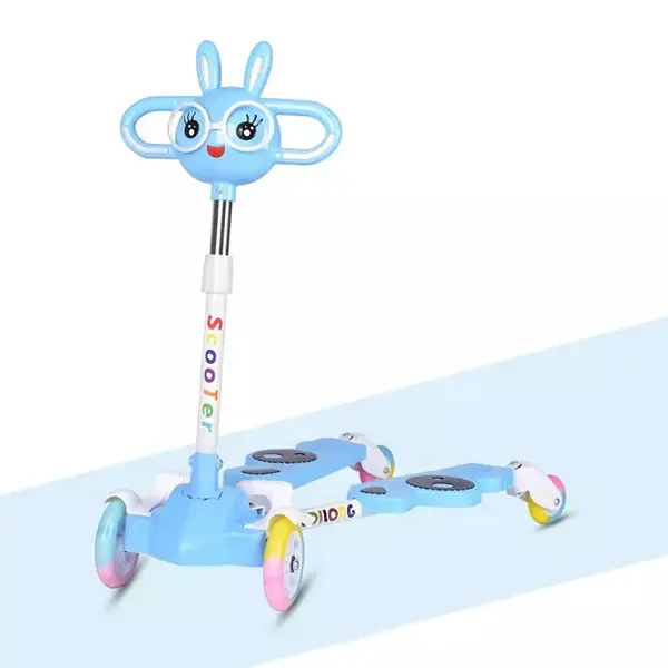 Best Selling Scooter Children’s Step Car Foldable Flash Four Wheels Skating Scooter /kids Kick Foot Sliding Frog Scooter