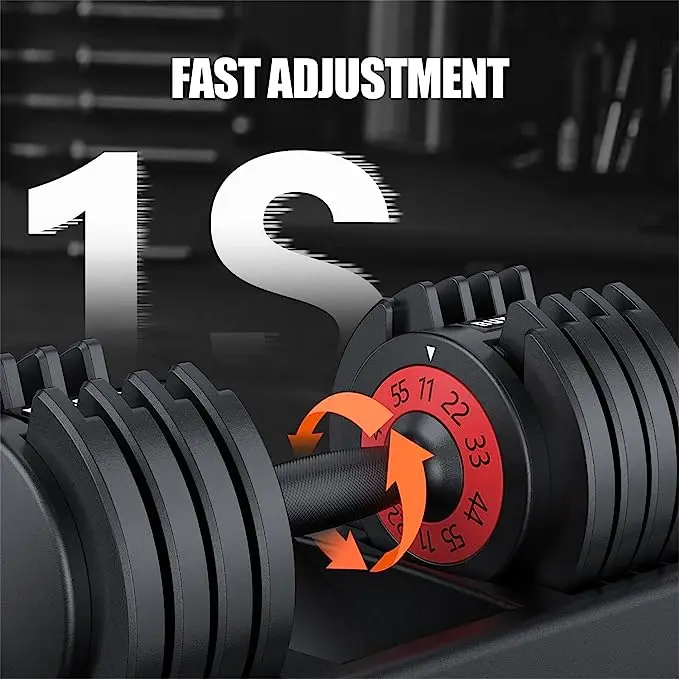Single Adjustable Dumbbell Set for Men and Women Multiweight Options Dumbbell with Anti-Slip Nylon Handle Fast Adjust Weight Suitable for Full Body Workouts at Home Gym