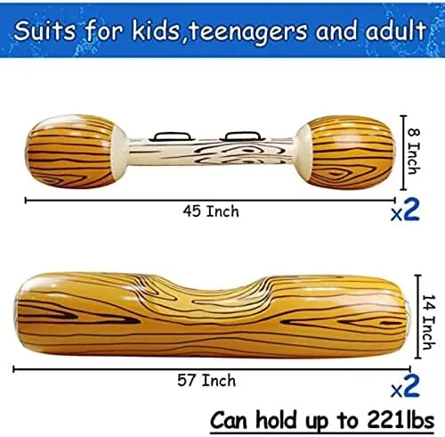 Pool Pontoon Boat Battle Log Drift, Inflatable Pool Pontoon Boat Row Toys